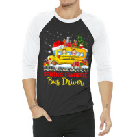 Santas Favorite School Bus Driver Christmas Lights 3/4 Sleeve Shirt | Artistshot