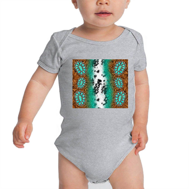 Tooled Leather Cowhide With Gemstone Tumbler Baby Bodysuit | Artistshot