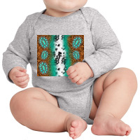 Tooled Leather Cowhide With Gemstone Tumbler Long Sleeve Baby Bodysuit | Artistshot