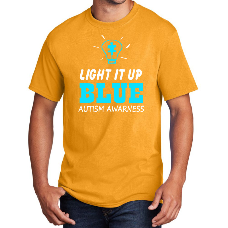 Light It Up Blue Autism Awareness Basic T-shirt by MilaMaftah | Artistshot