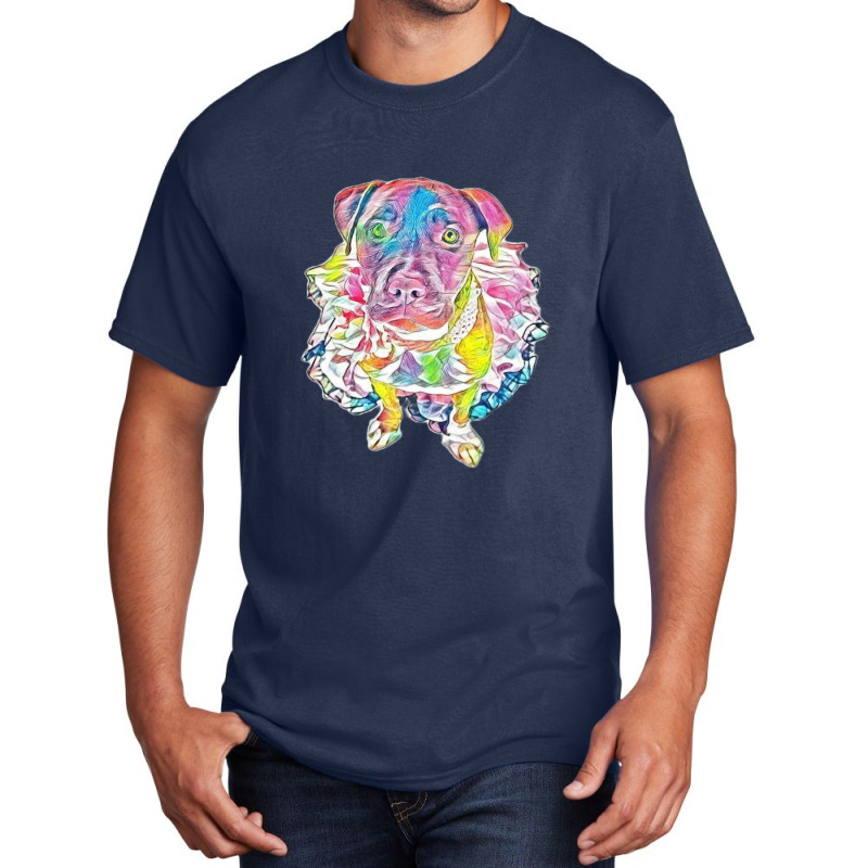 Pit Bull Dog Isolated On Whit Basic T-shirt by Kemnabi | Artistshot