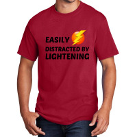 Lightening Easily Distracted Basic T-shirt | Artistshot