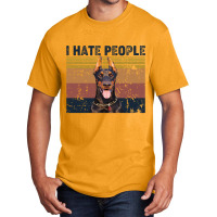 I Hate People Retro Vintage Doberman Basic T-shirt | Artistshot