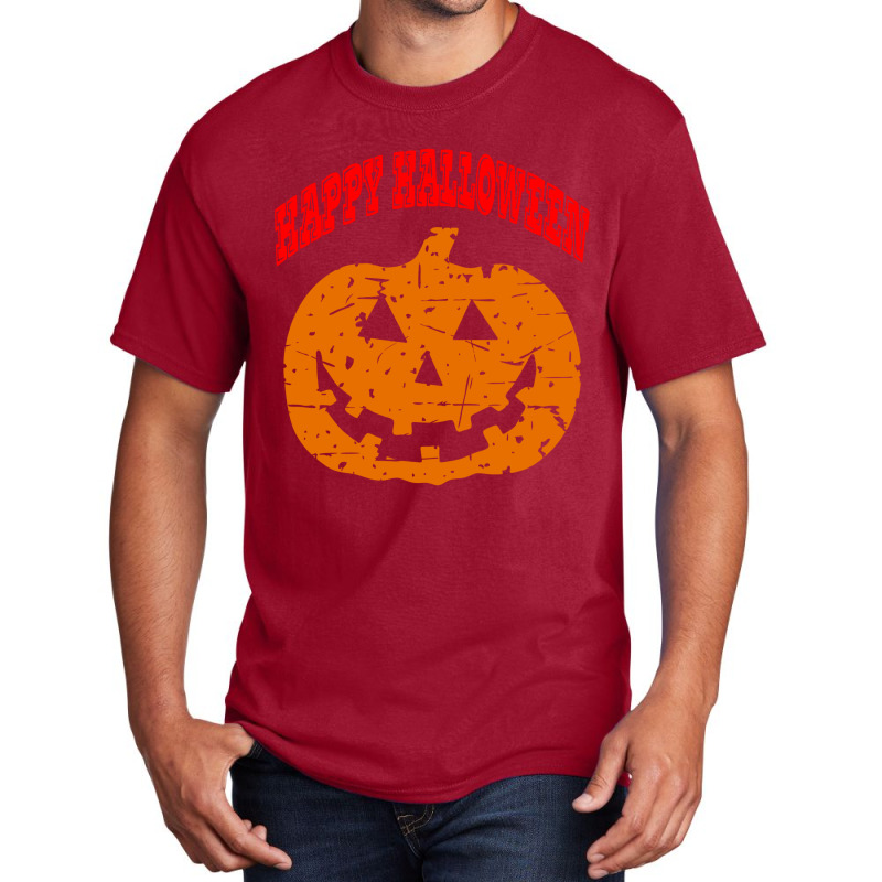 Happy Halloween Vintage Pumpkin Basic T-shirt by Qudkin | Artistshot