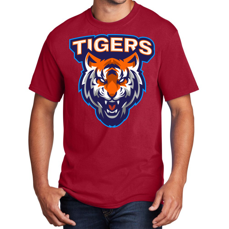 Tiger Head Vector Basic T-shirt by Chiks | Artistshot