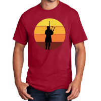 Vintage Retro Bagpipe Scottish Scotland Music Player Funny Gift Basic T-shirt | Artistshot