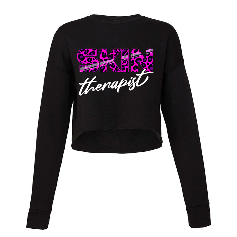 Skin Therapist Leopard Skin Care Cosmetology Esthe Cropped Sweater | Artistshot