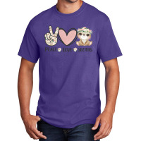 Peace Love Sloths Basic T-shirt | Artistshot