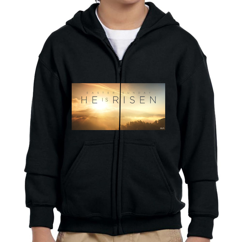 Holy Week And Easter Services,  Easter Sunday He Is Risen Youth Zipper Hoodie | Artistshot