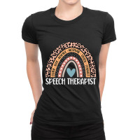 Speech Language Pathologist 100th Day Of School Sl Ladies Fitted T-shirt | Artistshot