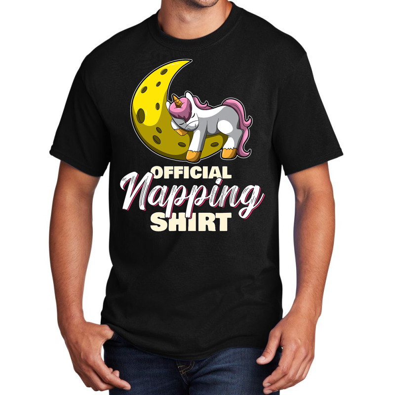 Sleeping Unicorn Nap Time Official Napping Basic T-shirt by ClementePare | Artistshot