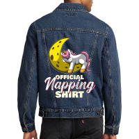 Sleeping Unicorn Nap Time Official Napping Men Denim Jacket | Artistshot