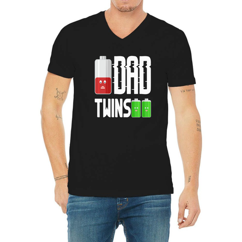 Dad Twins For Dark V-neck Tee | Artistshot