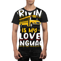 School Bus Driver Vintage Driving Is My Love Langu Graphic T-shirt | Artistshot