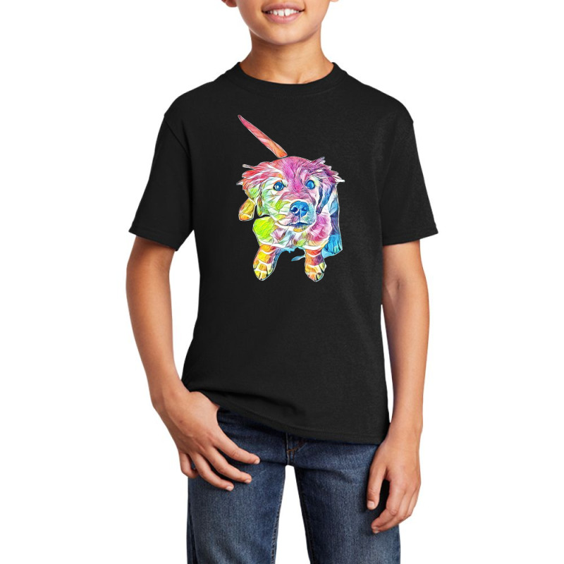 Golden Retriever Looking Up Basic Youth T-shirt by Kemnabi | Artistshot