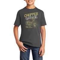 Motorcycle Chopper Garage Basic Youth T-shirt | Artistshot