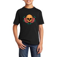 Skull And Flower Basic Youth T-shirt | Artistshot