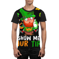 Show Me Your Tips Cute Patricks Day Boy Bartender  Graphic T-shirt | Artistshot