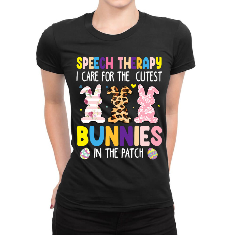 Speech Therapy Cutest Bunnies Therapist Easter Day Ladies Fitted T-Shirt by AlicenHewlett | Artistshot