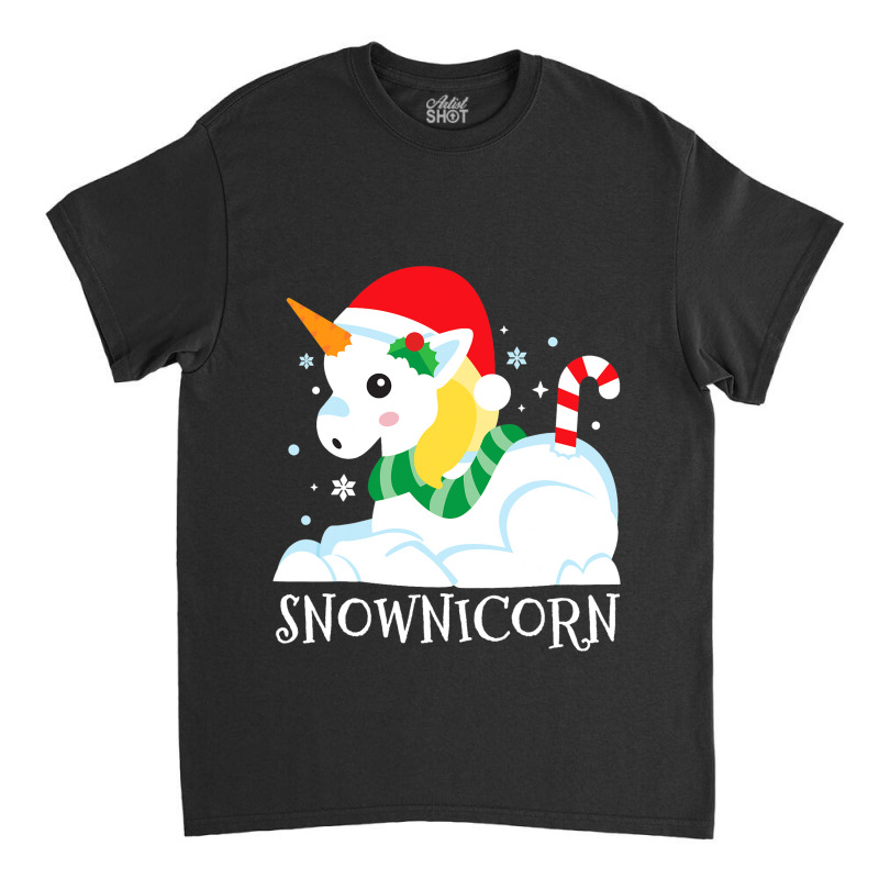 Snownicorn Unicorn Funny Cute Winter Girl Christma Classic T-shirt by RenaHetrick | Artistshot