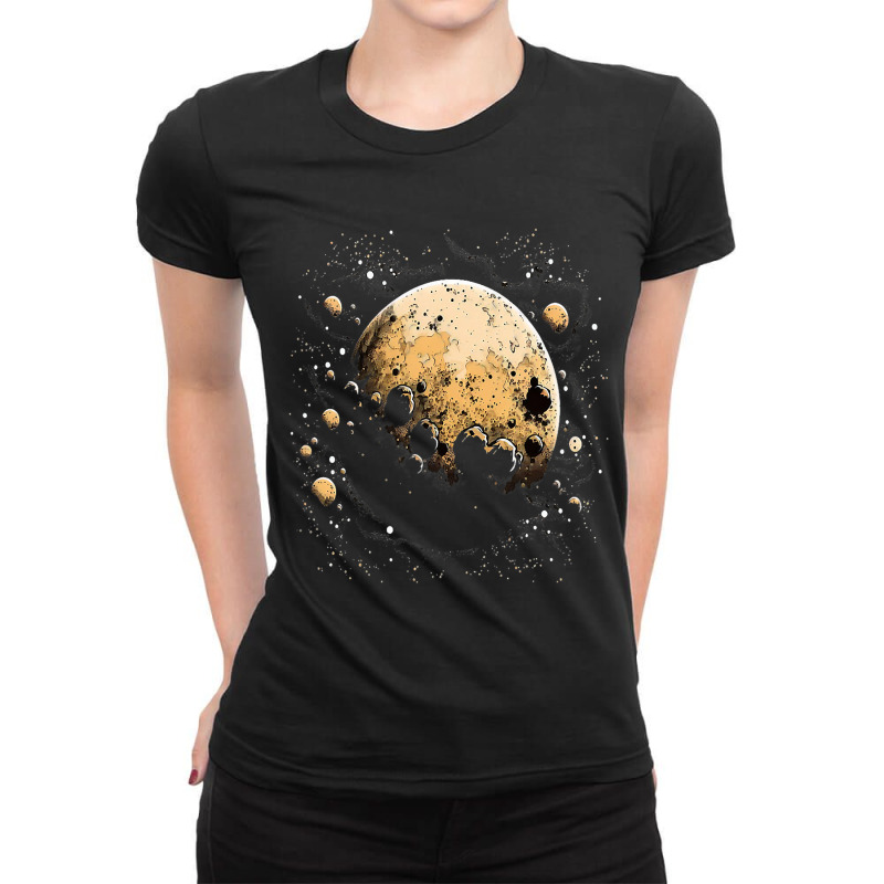 Space Astronaut Alien Arm Wrestling Astronomy Spac Ladies Fitted T-Shirt by DevotaSylvia | Artistshot