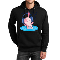 Cute Axolotl Listening To Music Unisex Hoodie | Artistshot