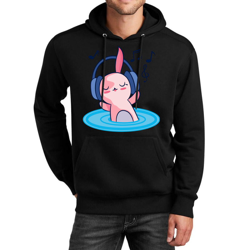 Cute Axolotl Listening To Music Unisex Hoodie by HUMBERTO CORRAL | Artistshot