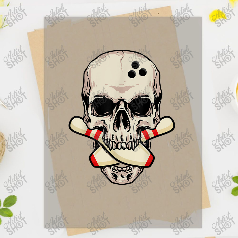 Bowling Pins Retro Vintage Skull Skeleton Head Bowling Ball T Shirt Dtf