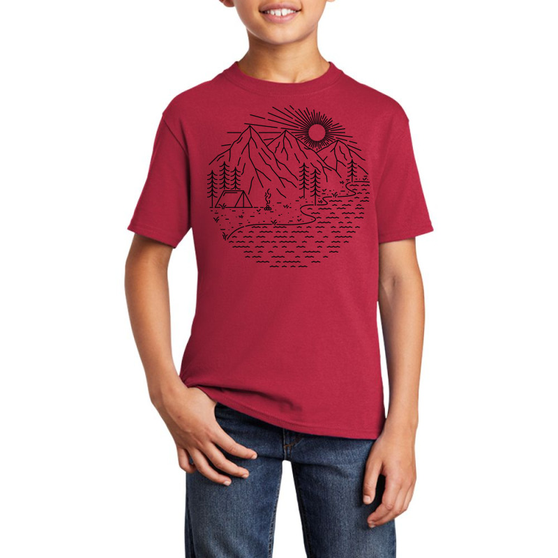 Beautiful Place For Camping Basic Youth T-shirt by Quilimo | Artistshot