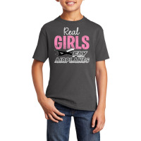 Real Girls Fly Airplanes For Dark Basic Youth T-shirt | Artistshot