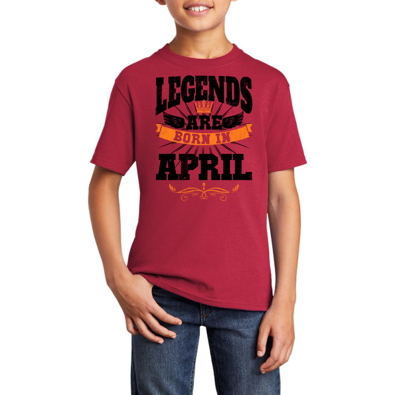 Legends Are Born In April For Light Basic Youth T-shirt by autlu2024 | Artistshot