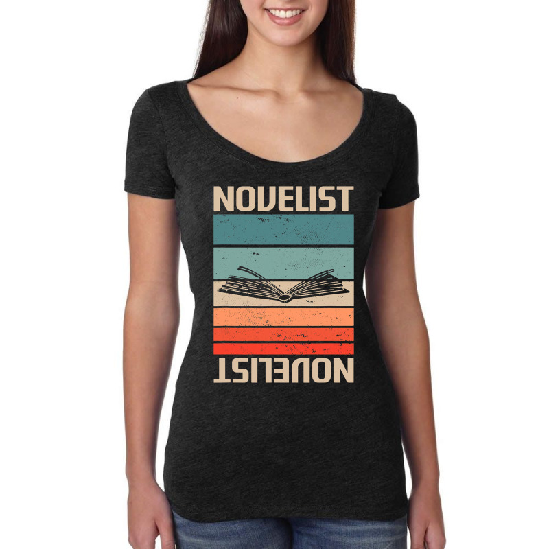 Retro Vintage Novelist Novel Author 1 Women's Triblend Scoop T-shirt by FriedBarcia | Artistshot