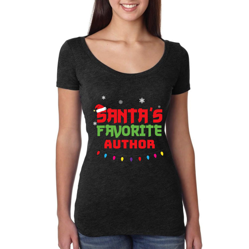 Santa Favorite Author For Christmas. Christmas Women's Triblend Scoop T-shirt by LynettStacey | Artistshot