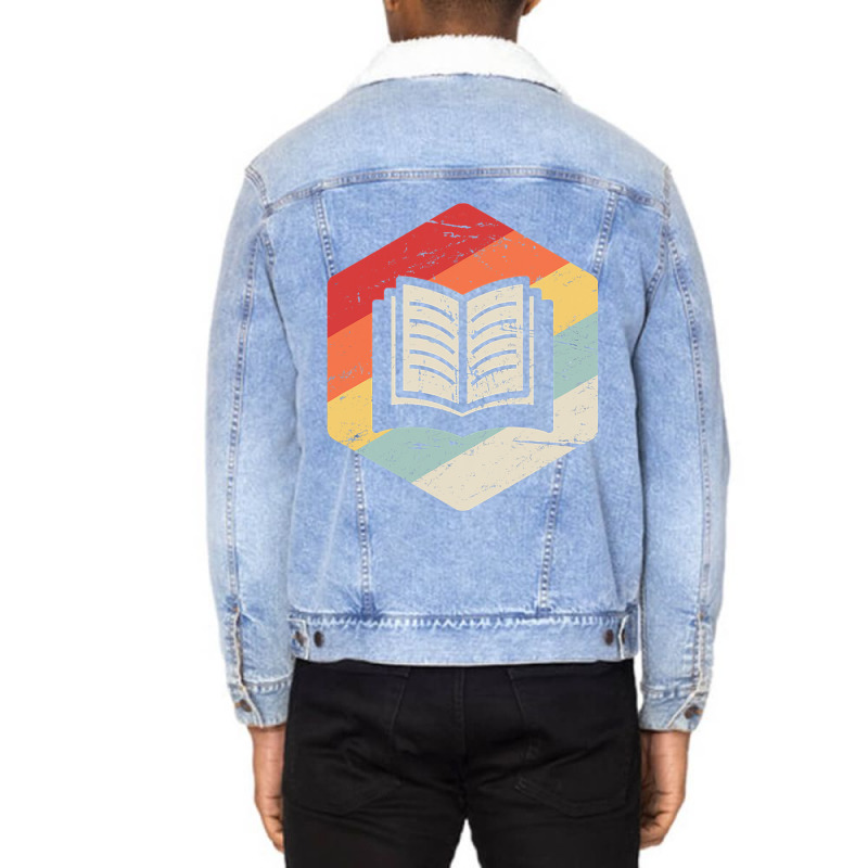 Retro Vintage Poet Book Lover English Teacher Nove Unisex Sherpa-Lined Denim Jacket by JanisLeftwich | Artistshot