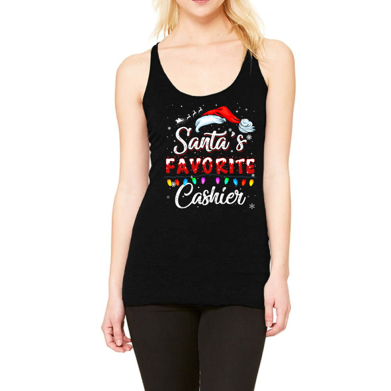 Santa Favorite Cashier Christmas Funny Santa Hat X Racerback Tank by MarkFletche | Artistshot