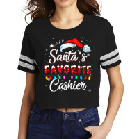 Santa Favorite Cashier Christmas Funny Santa Hat X Scorecard Crop Tee | Artistshot