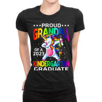 Proud Grandpa Of A Kindergarten Graduate Unicorn Ladies Fitted T-shirt | Artistshot