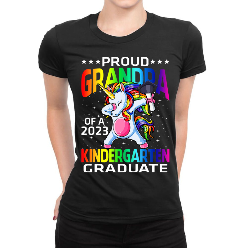 Proud Grandpa Of A Kindergarten Graduate Unicorn Ladies Fitted T-Shirt by MaximilianoMonroe | Artistshot