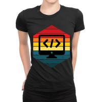 Retro Vintage Web Developer Css Javascript Html Gi Ladies Fitted T-shirt | Artistshot