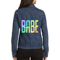 Retro Graphic Bank Clerk Bookkeeper Bank Employee  Ladies Denim Jacket | Artistshot