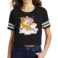 Rainbow Magical Girafficorn Africa Animal Giraffe  Scorecard Crop Tee | Artistshot