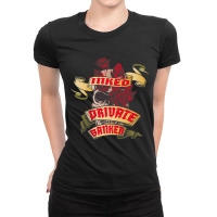 Private Banker Inked Skull Red Roses Tattoo Ladies Fitted T-shirt | Artistshot