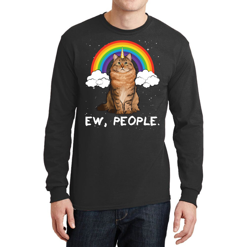 Rainbow Siberian Ew People Unicorn Cat Long Sleeve Shirts by AleaAlmondz | Artistshot