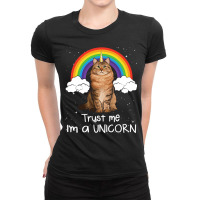 Rainbow Siberian Trust Me Im A Unicorn Cat Ladies Fitted T-shirt | Artistshot