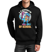 Retro I Crushed 100 Days Of School Unicorn Trex Bo Unisex Hoodie | Artistshot