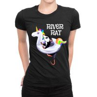 River Rat Unicorn Inflatable Water Toy Ladies Fitted T-shirt | Artistshot