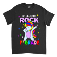 Rock 1st Grade Dabbing Unicorn Girls Back To Schoo Classic T-shirt | Artistshot