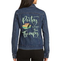 Poetry Enthusiast Book Literature Writer Novelist  Ladies Denim Jacket | Artistshot