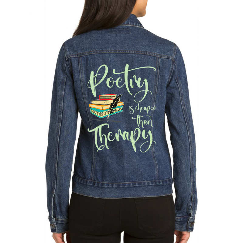 Poetry Enthusiast Book Literature Writer Novelist  Ladies Denim Jacket by LamarGastong | Artistshot