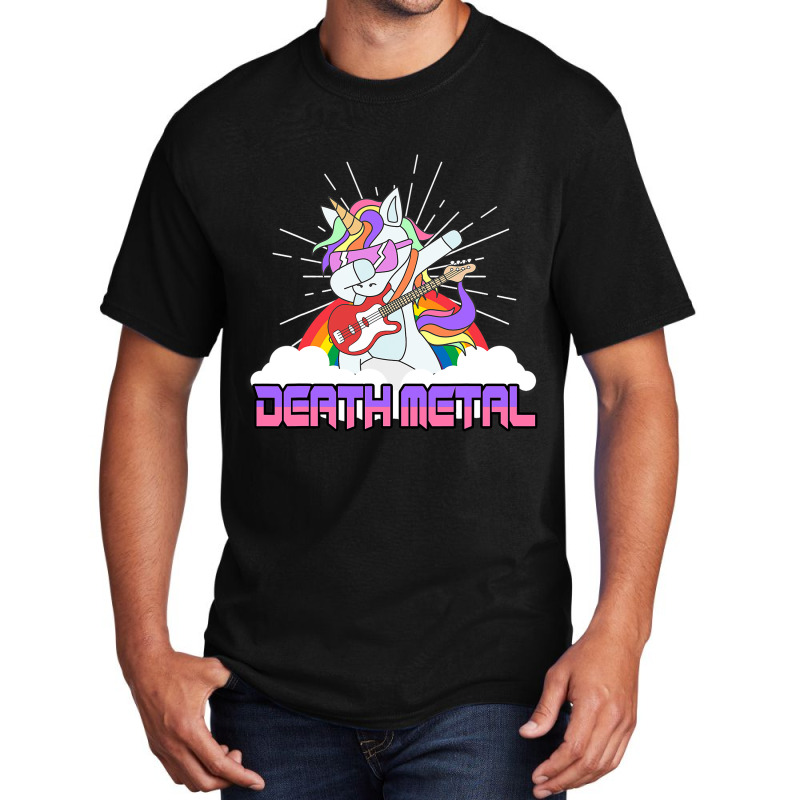 Rock Music Deat Metal Metal Unicorn Musician Guita Basic T-shirt | Artistshot